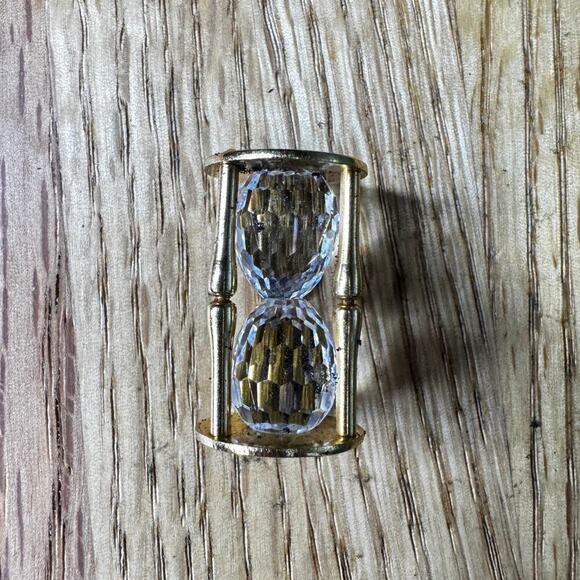 Swarovski 171202 Crystal Memories Egg Timer Hourglass Gold Tone With Box Vtg - Picture 2 of 5